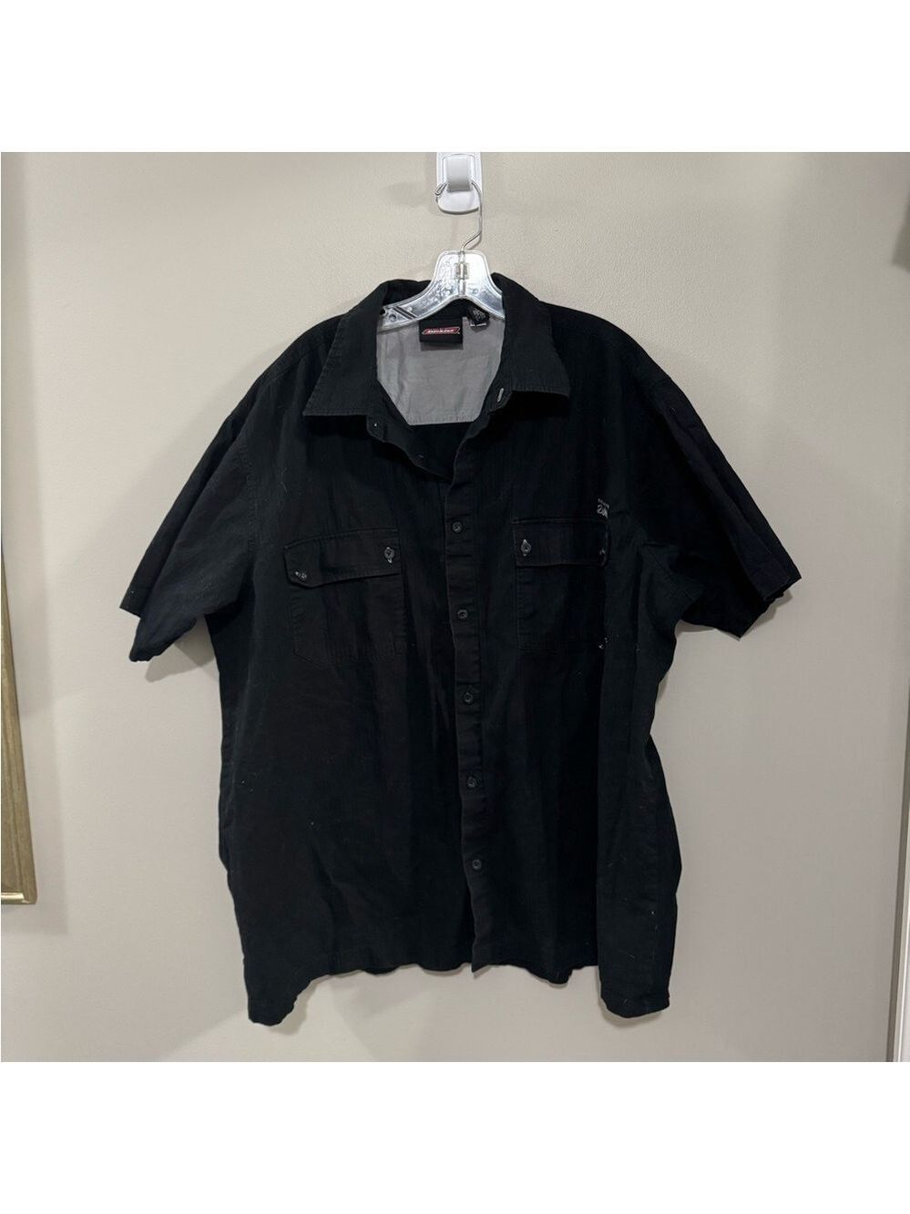Men's Genuine Dickies Black Button Down Work Shirt. Size 3XL